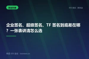企业签名、超级签名、TF 签名到底差在哪？一张表讲清怎么选