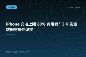 iPhone 充电上限 80% 有用吗？3 年实测数据与最佳设定