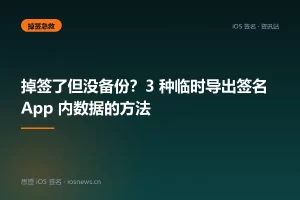 掉签了但没备份？3 种临时导出签名 App 内数据的方法
