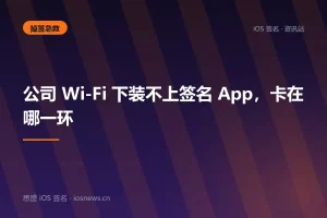 公司 Wi-Fi 下装不上签名 App，卡在哪一环