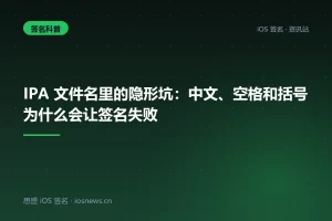 IPA 文件名里的隐形坑：中文、空格和括号为什么会让签名失败