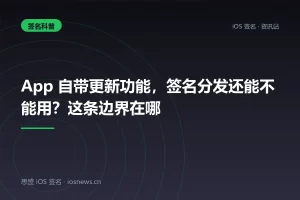 App 自带更新功能，签名分发还能不能用？这条边界在哪